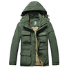 Jacke Männer dicken Fleece warmen Mantel männliche Kapuzenjacken und Mäntel Taschen Windjacke Armee grün