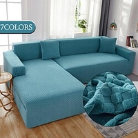 Jacquard-Stretch-Sofaüberzug Schonbezug Elastisch Couchgarnitur Zweisitzer 4- oder 3-Sitzer L-Form Sofa grau staubdicht rutschfest weich strapazierfähig waschbar Lightinthebox