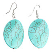 Jadeite Blattform Türkis Ohrringe