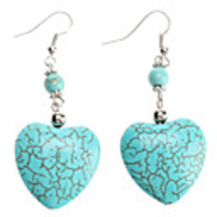 Jadeite Peach Herzform Türkis-Ohrringe