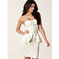 JAEJOON Frauen Lotos-Blatt-Lace-Boot-Ausschnitt Temperament Kleid (weiß)