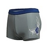 Jaggad Herren Nylon Spandex vorne gefüttert Blumen-Print Grau Boxer Badeshorts