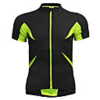 Jaggad Herrn Damen Kurzarm Fahrradtrikot Polyester Elastan Grün / schwarz Fahhrad Trikot / Radtrikot Oberteile Bergradfahren Straßenradfahren Atmungsaktiv Rasche Trocknung Sport Bekleidung