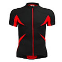 Jaggad Herrn Unisex Kurzarm Fahrradtrikot Polyester Elastan Rot schwarz Patchwork Fahhrad Trikot / Radtrikot Oberteile Bergradfahren Straßenradfahren Atmungsaktiv Rasche Trocknung Sport Bekleidung