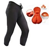 Jaggad Schwarz Gepolsterte Rücktaschen Frühling Sommer Herbst Unisex Radfahren 3/4 Hosen