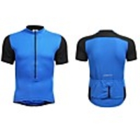 Jaggad Sommer Unisex Schwarz Blau Polyester Spandex Rear Pocket-Jersey
