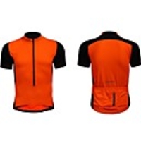 Jaggad Sommer Unisex Schwarz Orange Polyester Spandex Rear Pocket-Jersey