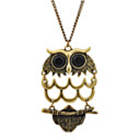 Jahrgang Metall Farbe Eule Anhänger Halskette