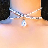 jakawin hochzeit choker halskette kristall choker silber braut strass halskette vintage halskette für frauen und mädchen nk242 Lightinthebox