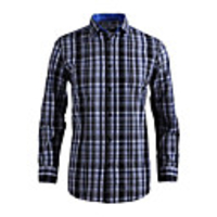 JamesEarl Herren Business Casual Cotton blaue Kontrolle Langarm-Shirt