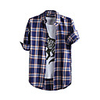 JamesEarl Herren Flanell-blaue Kontrolle Langarm-Shirt