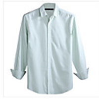 JamesEarl Herren Oxford Spinning Light Green Stripes Langarm-Shirt