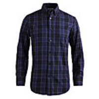 JamesEarl Männer Baumwoll-blaue Kontrolle Langarm-Shirt