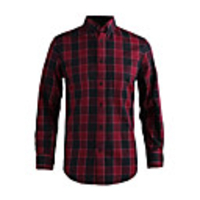 JamesEarl Männer Baumwoll Red Check Langarm-Shirt