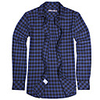 JamesEarl Männer Casual Baumwolle Flanell Karo-Muster Langarm-Shirt (Blau und Schwarz)