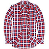 JamesEarl Männer Casual Baumwolle Flanell Karo-Muster Langarm-Shirt (rot,  weiß und blau)