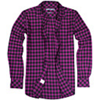 JamesEarl Männer Casual Baumwolle Flanell Karo-Muster Langarm-Shirt (schwarz und lila)