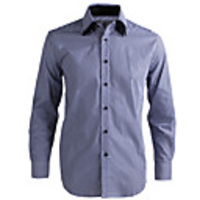 JamesEarl Männer Casual Blue Stripes Kontrast Farbe Langarm-Shirt