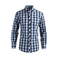 JamesEarl Männer Casual Cotton Light Blue Überprüfen Langarm-Shirt