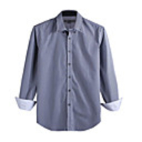 JamesEarl Männer Casual Marine-Blau-Kontrast Farbe Langarm-Shirt