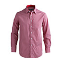 JamesEarl Männer Casual Red Thin prüfen Kontrast Farbe Langarm-Shirt