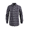 JamesEarl Männer Casual reiner Baumwolle Karo-Muster Langarm-Shirt (lila und schwarz)