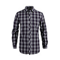 JamesEarl Männer Casual reiner Baumwolle Karo-Muster Langarm-Shirt (lila und schwarz)
