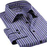 JamesEarl Männer Casual reiner Baumwolle Lila Streifen Langarm-Shirt