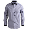 JamesEarl Männer Casual Thin prüfen Kontrast Farbe Langarm-Shirt (Grau)