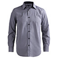 JamesEarl Männer Casual Thin prüfen Kontrast Farbe Langarm-Shirt (schwarz)