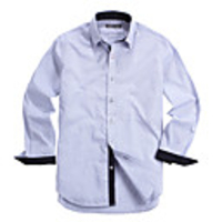 JamesEarl Männer Casual Tupfen-Muster Langarm-Shirt (blau)