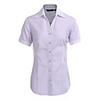 JamesPrincess Damenmode Business-Hemd mit kurzen Ärmeln (Purple)