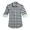 JamesPrincess Frauen British Style Karo-Muster Flanell-Langarm-Shirt (Grün)