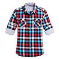 JamesPrincess Frauen British Style Karo-Muster Flanell-Langarm-Shirt (Screen Color)