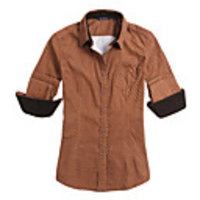 JamesPrincess Frauen British Style Long Sleeve Cord Shirt (Brown)