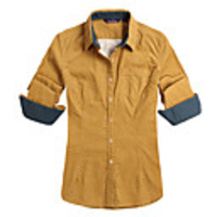 JamesPrincess Frauen British Style Long Sleeve Cord Shirt (Khaki)