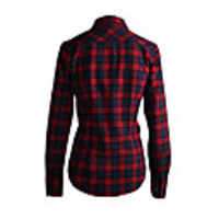 JamesPrincess Frauen Casual Karo-Muster Langarm-Shirt (Dark Red)