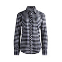 JamesPrincess Frauen Casual Karo-Muster Langarm-Shirt (dunkelgrau)