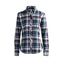 JamesPrincess Frauen Casual Karo-Muster Langarm-Shirt (Grau)