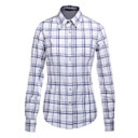 JamesPrincess Frauen Casual Karo-Muster Langarm-Shirt (weiß)