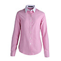 JamesPrincess Frauen Casual Kontrast Farbe Langarm-Shirt (Fuchsia)