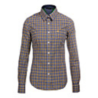 JamesPrincess Frauen Einfache Check Pattern Langarm-Shirt (gelb)