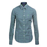 JamesPrincess Frauen Einfache Check Pattern Langarm-Shirt (Grün)