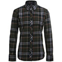 JamesPrincess Frauen Einfache Check Pattern Langarm-Shirt (Grün)