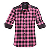 JamesPrincess Frauen eleganter Flanell-Langarm-Shirt (Pink)