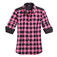JamesPrincess Frauen eleganter Flanell-Langarm-Shirt (Pink)