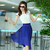 JANE FANS Fashion asymmetrische Saum Schlank Abnehmbare figurbetontes Kleid