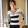 JANE FANS Langarm-Tops Strick-Streifen