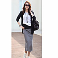 JANE FANS Lässige Big Size Gefälschte 3 Stk. Langarmshirt Loose Fit Kleid