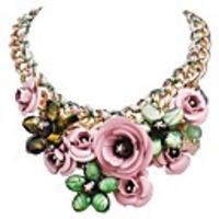 Jane Stein neue Ankunfts-bunten Strass-Blumen-Halskette Damen Mode Accessoires